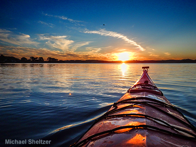 Kayaking into the sunset on Morro Bay